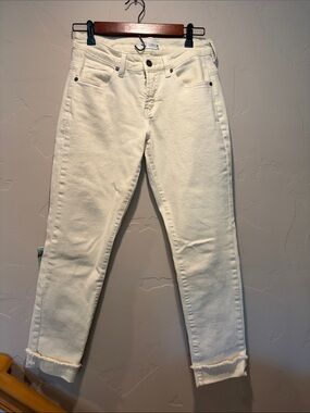 Carve Designs women’s Slim Straight roll cuff Jeans in Off-White